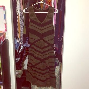 Forest green & black sweater dress